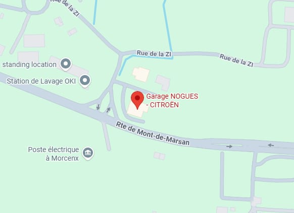 Garage NOGUES CITROËN : Localisation et plan d'accès Carte du Garage NOGUES - CITROËN situé Route de Mont-de-Marsan à Morcenx.